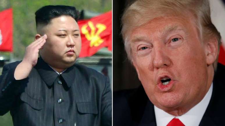 Kim Jong-un e Donald Trump (composição)