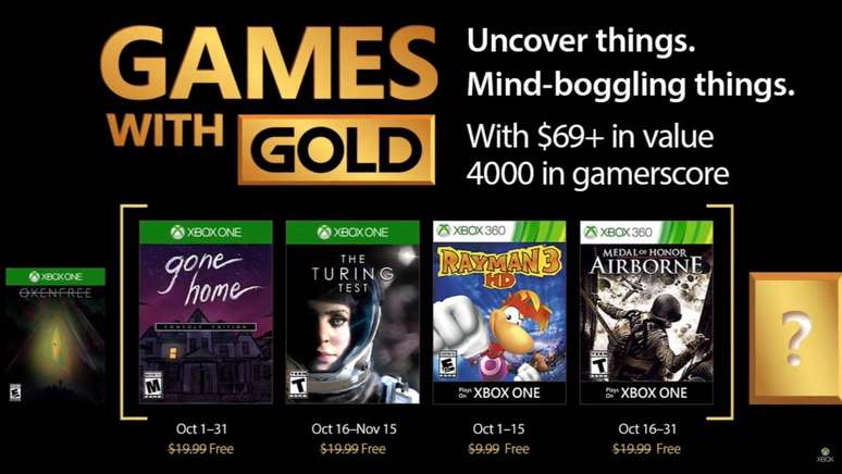 Games with Gold - Outubro 2017