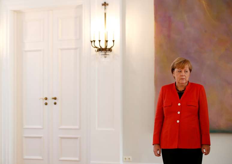 Merkel durante evento em Berlim
 28/9/2017    REUTERS/Axel Schmidt