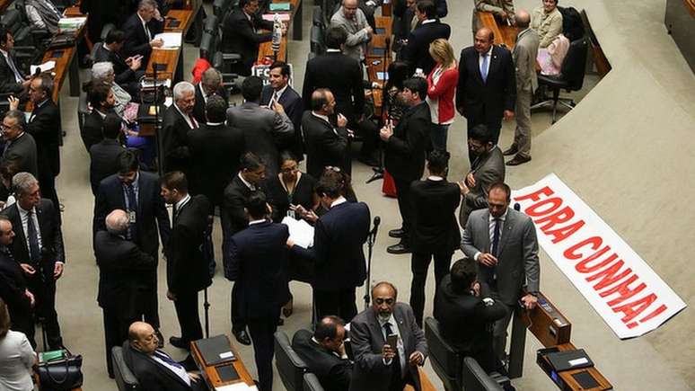 Sessão de cassação do mandato de Eduardo Cunha, em 2016