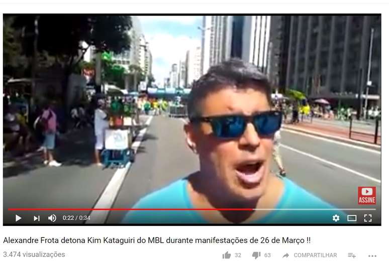 Alexandre Frota em manifesta&ccedil;&atilde;o na avenida Paulista