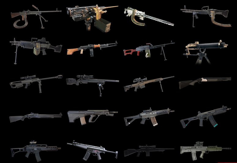 Armas pesadas usadas em exércitos como o dos Estados Unidos são oferecidas a amadores em clubes de tiros de Las Vegas. Fonte: Reprodução. 