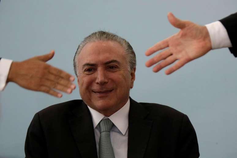 Presidente Michel Temer durante cerimônia no Palácio do Planalto em Brasília
04/10/2017 REUTERS/Ueslei Marcelino