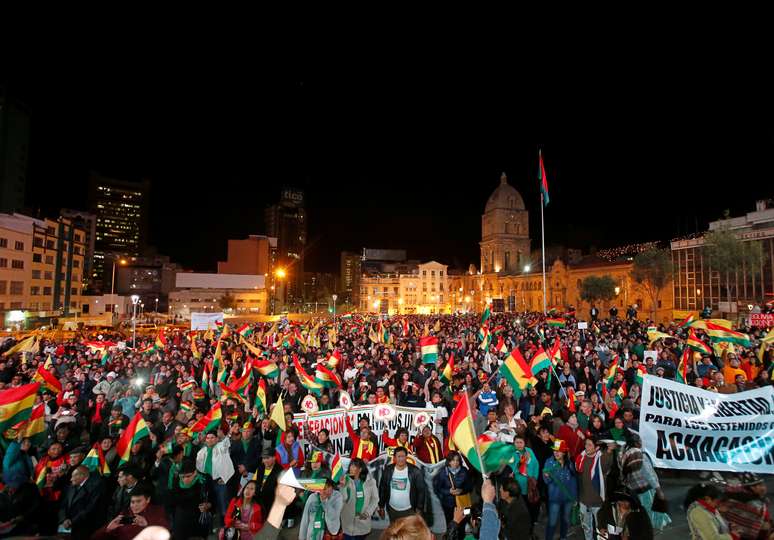 Protesto contra nova tentativa do presidente da Bolívia, Evo Morales, de concorrer à reeleição em 2019, em La Paz 10/10/2017 REUTERS/David Mercado