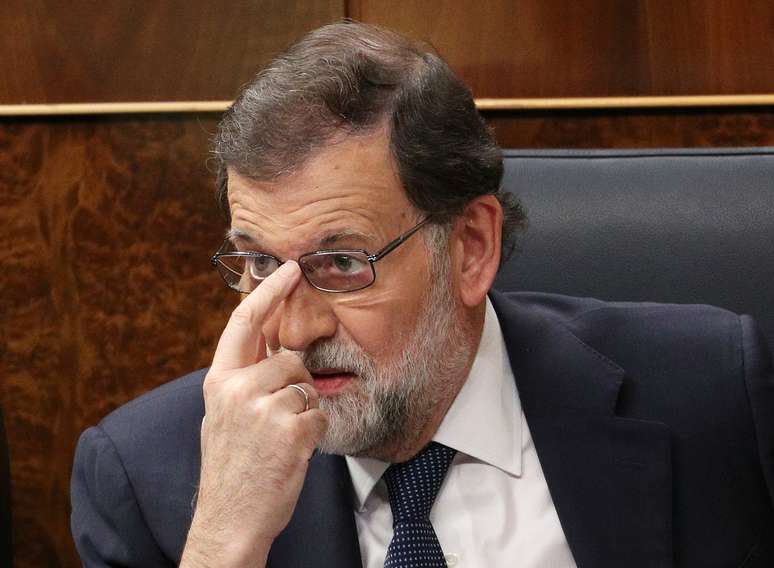 Rajoy, durante sessão do Parlamento 
 11/10/2017 REUTERS/Sergio Perez 