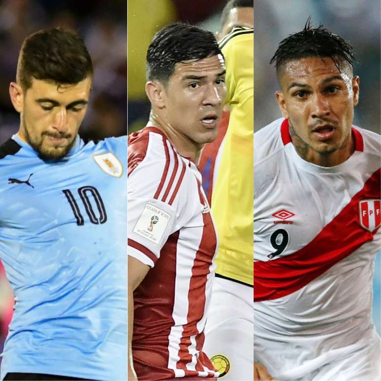 Arrascaeta (Uruguai), Balbuena (Paraguai) e Guerrero (Peru) foram titulares de suas respectivas seleções nesta quarta-feira, nas Eliminatórias.