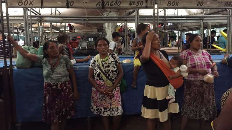 Os índios Warao começaram a desembarcar em Belém em julho | Foto: Leandro Machado/BBC Brasil 