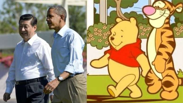 Meme com o presidente chinês e Obama