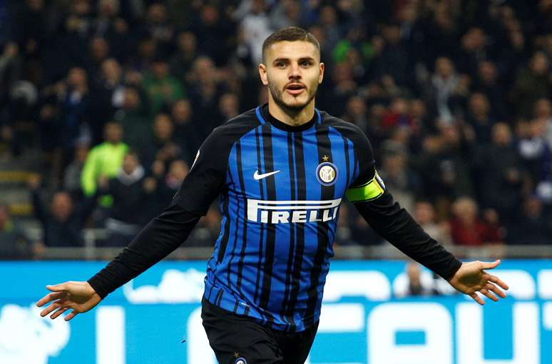 Mauro Icardi comemora gol da Inter de Mil&atilde;o sobre a Sampdoria
 24/10/2017       REUTERS/Alessandro Garofalo
