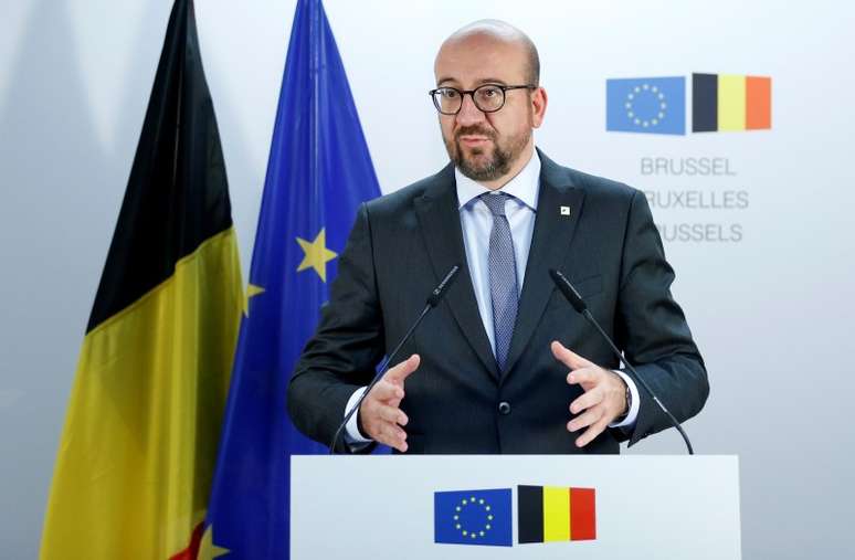 Primeiro-ministro da B&eacute;lgica, Charles Michel, durante coletiva de imprensa em Bruxelas  19/10/2017 REUTERS/Francois Lenoir