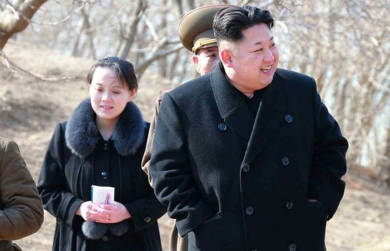 Kim Jong-un e sua irm&atilde;