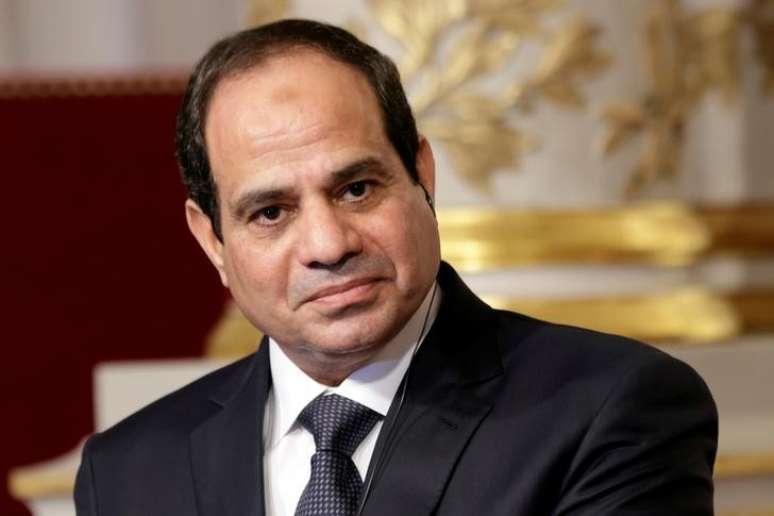 Presidente do Egito, Abdel Fattah al-Sisi, durante pronunciamento no Palácio do Eliseu, em Paris 26/11/2014 REUTERS/Philippe Wojazer