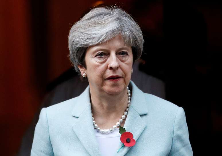 Premi&ecirc; Theresa May deixa gabinete em Londres 
 30/10/2017    REUTERS/Peter Nicholls