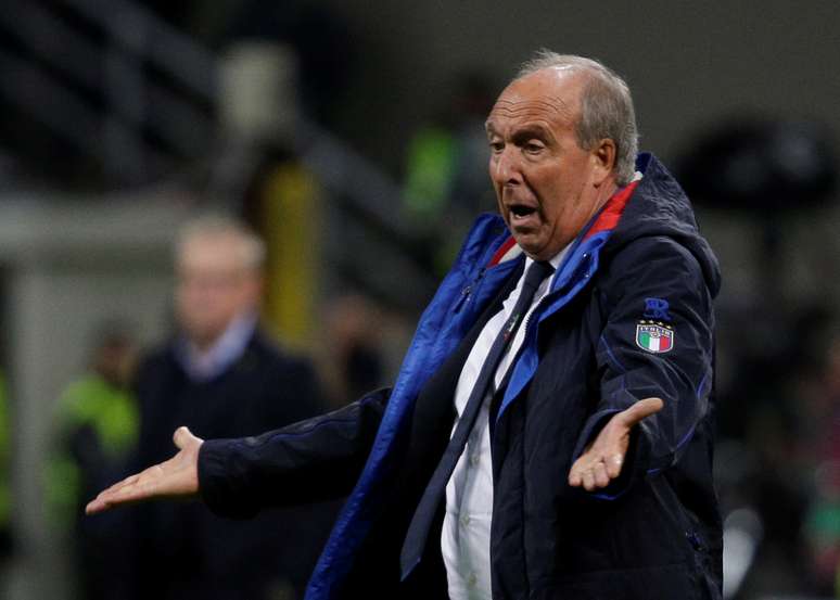 Técnico da seleção italiana, Gian Piero Ventura, durante partida contra a Suécia, em Milão 13/11/2017  REUTERS/Max Rossi