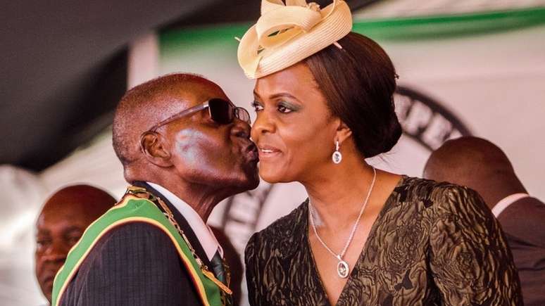 O casal Robert e Grace Mugabe