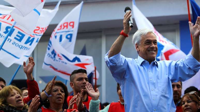 Piñera em comício no Chile