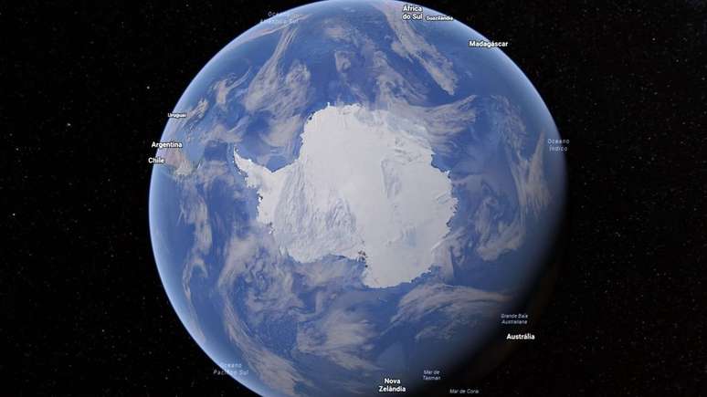 Pesquisadores da Nasa descobriram que quanto mais distante uma cidade está de uma massa de gelo, mais ela pode ser afetada por seu derretimento | Foto: Google Earth