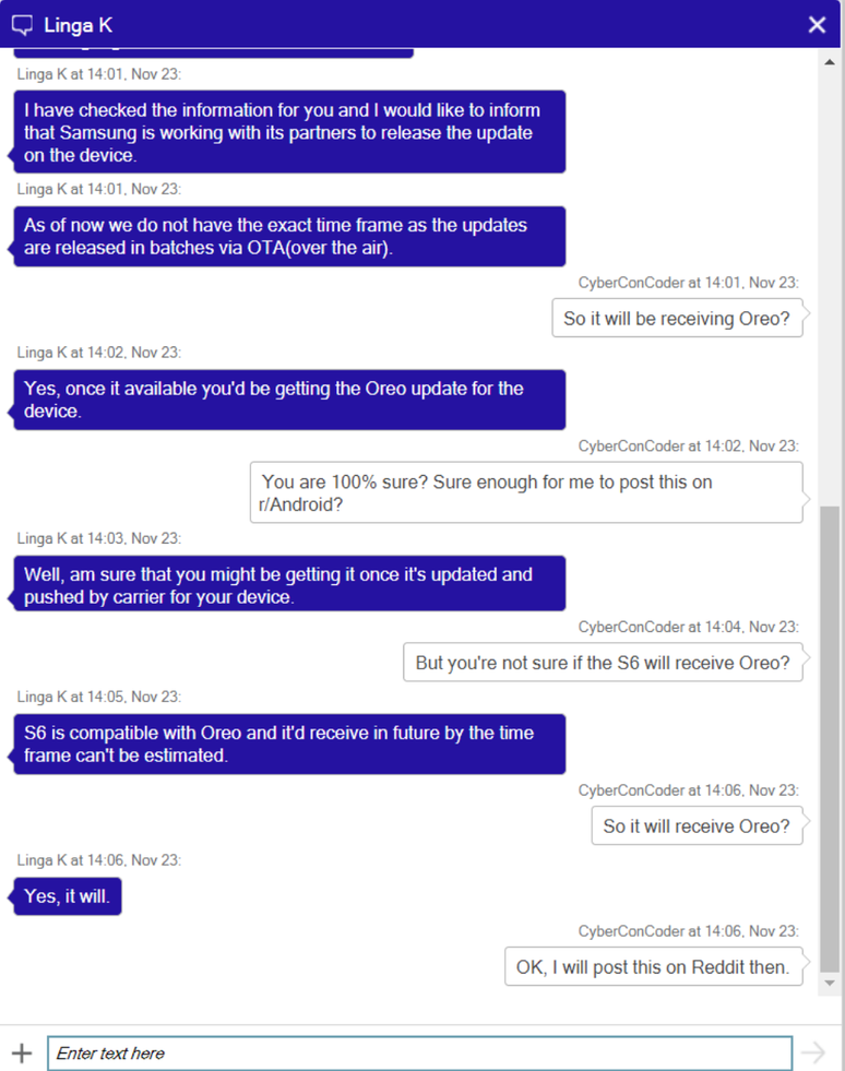 Outro suposto representante da Samsung, Linga K, confirma as previs&otilde;es cedidas a CyberConCoder