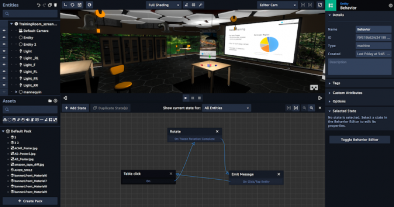 Interface do Amazon Sumerian (Imagem: Amazon AWS)