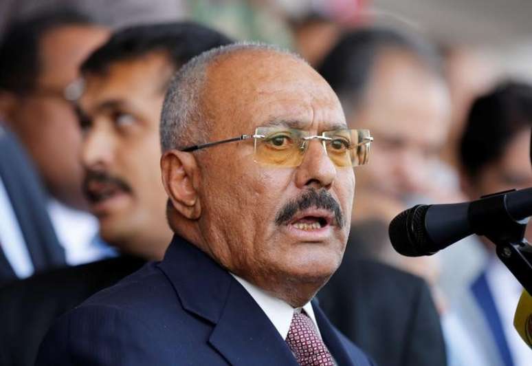 Ex-presidente Ali Abdullah Saleh faz discurso em Sanaa
 24/8/2017   REUTERS/Khaled Abdullah