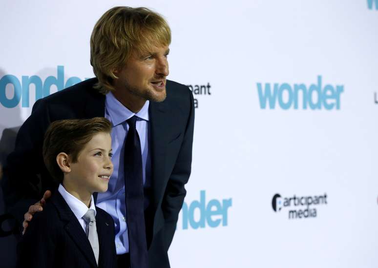 Jacob Tremblay e Owen Wilson posam em lan&ccedil;amento de "Extraordin&aacute;rio&rdquo; em Los Angeles
14/11/2017     REUTERS/Mario Anzuoni