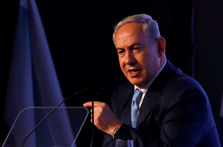 Primeiro-ministro israelense, Benjamin Netanyahu, fala em conferência em Jerusalém 
6/12/2017 REUTERS/Ronen Zvulun