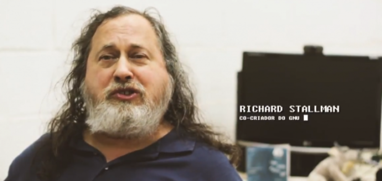 O cocriador do Gnu Richard Stallman, em cena da websérie Xploit