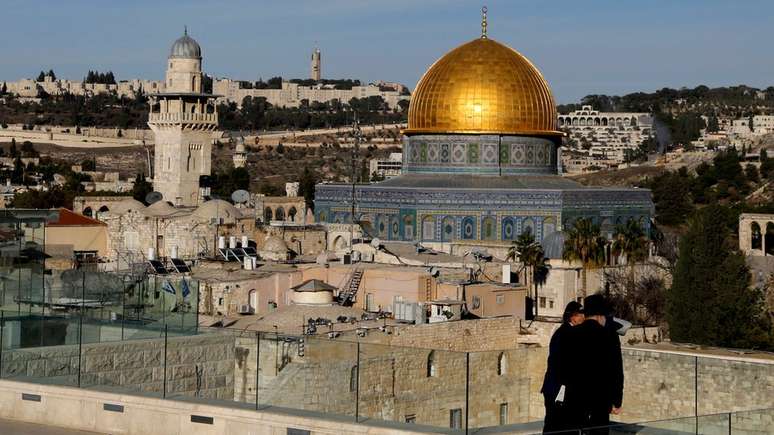 Localizada na parte antiga de Jerusalém, a Cúpula da Rocha é uma construção sagrada para o islã