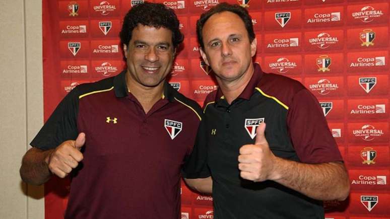 Raí e Rogério Ceni posam para foto na Florida Cup do ano passado, torneio vencido pelo Tricolor (Foto: Rubens Chiri/SPFC)