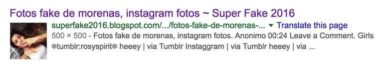 Foto de perfil de usuária fake vem de página que disponibiliza imagens para fakes | Foto: Google/Reprodução