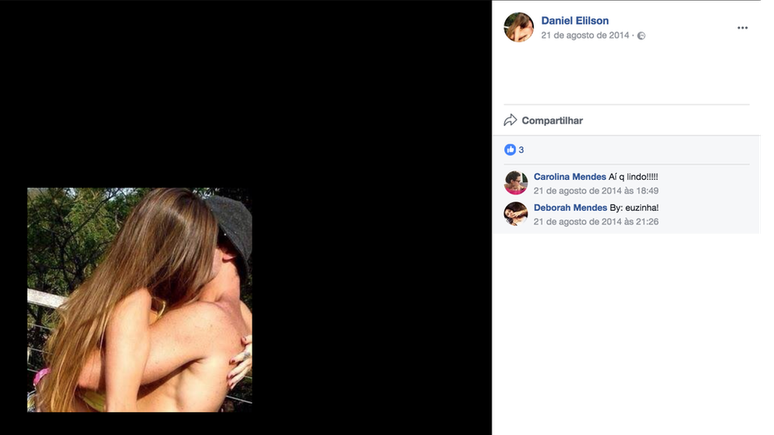 'Namorado' publica foto de casal que n&atilde;o mostra o rosto de nenhum dos dois | Foto: Facebook/Reprodu&ccedil;&atilde;o