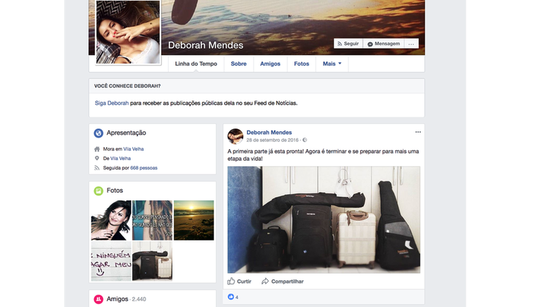 Perfil falso tem mais de 2 mil amigos no Facebook | Foto: Facebook/Reprodução
