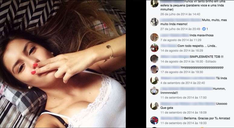 Homens elogiam foto de perfil falso no Facebook | Foto: Facebook/Reprodução