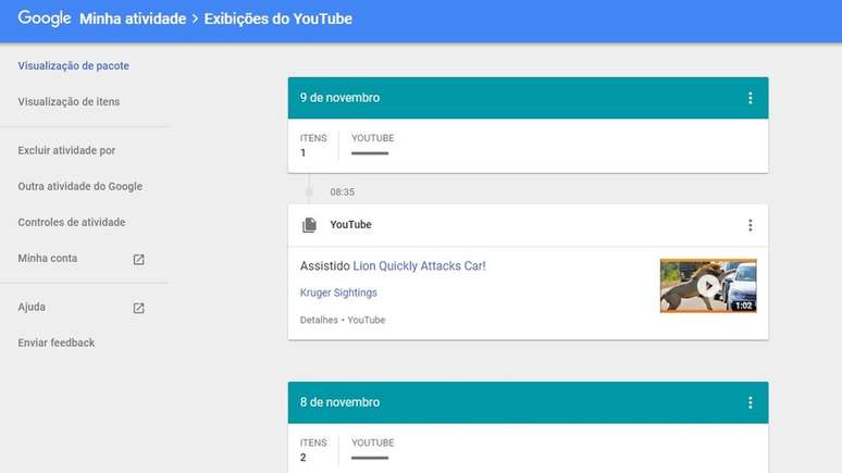 Google permite que voc&ecirc; veja e exclua suas informa&ccedil;&otilde;es de busca no YouTube