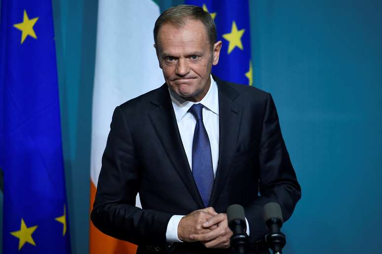 Presidente do Conselho Europeu, Donald Tusk, durante coletiva de imprensa em Dublin, na Irlanda 01/12/2017 REUTERS/Clodagh Kilcoyne