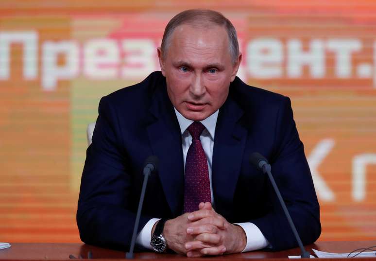 Presidente Vladimir Putin fala durante conferência anual em Moscou
 14/12/2017    REUTERS/Sergei Karpukhin