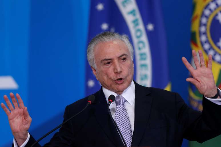 Presidente Michel Temer fala durante cerimônia em Brasília
 12/12/2017   REUTERS/Adriano Machado