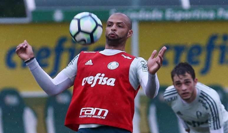 Felipe Melo durante treino na Academia de Futebol (Foto: Cesar Greco/Palmeiras)