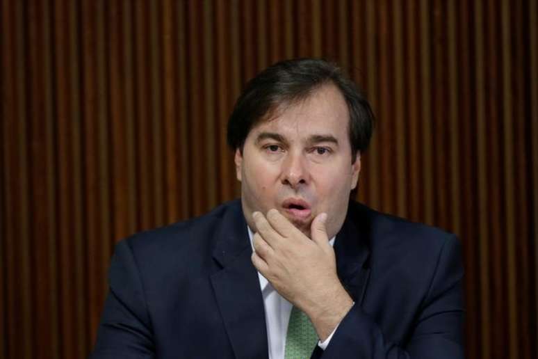 Rodrigo Maia durante reunião no Palácio do Planalto 
 11/4/2017    REUTERS/Ueslei Marcelino