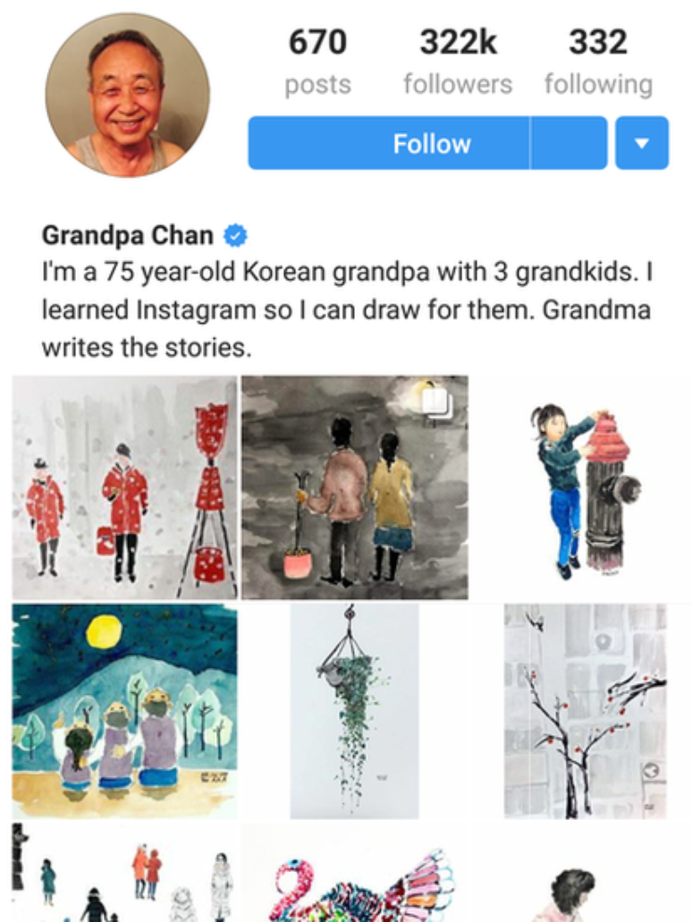 Chan publica um desenho por dia no Instagram | Imagem: Reprodução