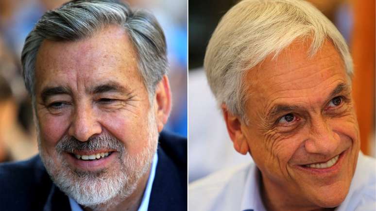 Candidato apoiado pela presidente Bachelet, Alejandro Guillier é jornalista; Sebastián Piñera é empresário e governou o país entre 2010 e 2014