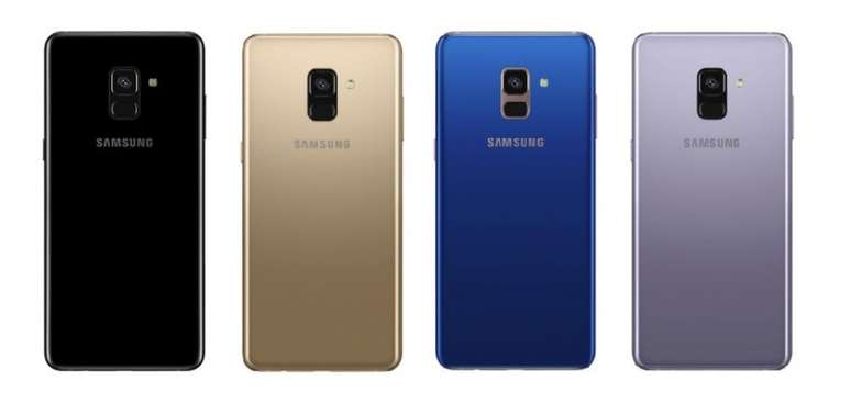 Galaxy A8 (2018) será lançado em quatro opções de cores (Imagens: Samsung)