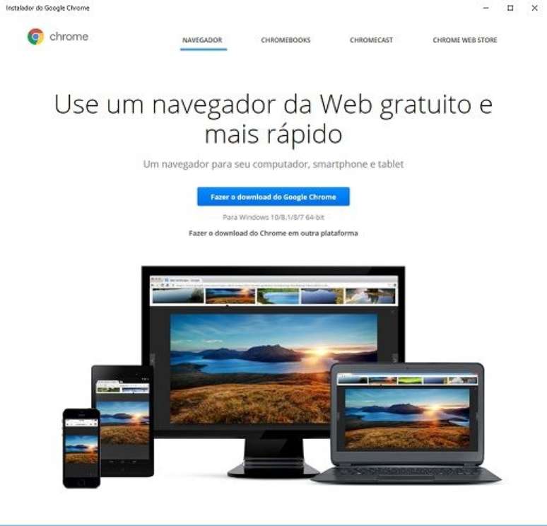 Página do Chrome na Windows Store redireciona usuário ao site de download da Google