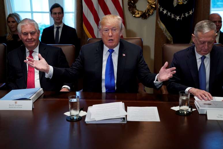 Trump durante reunião na Casa Branca
 20/12/2017   REUTERS/Jonathan Ernst