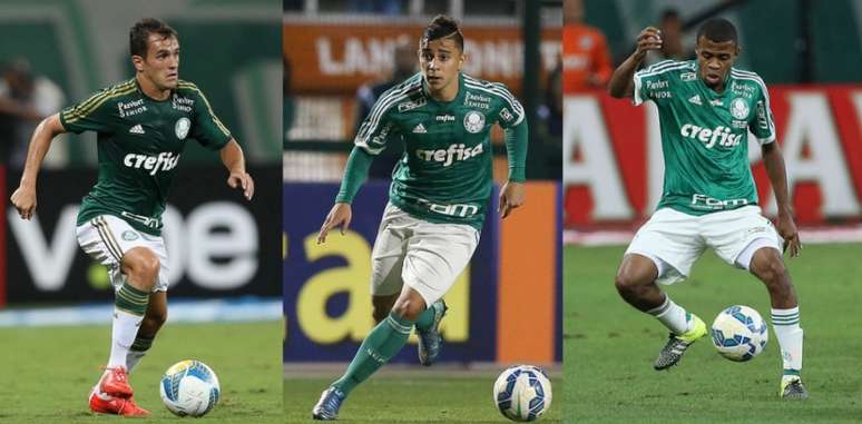 Lucas, João Pedro e Taylor não devem permanecer no Palmeiras em 2018 - Fotos: Agência Palmeiras