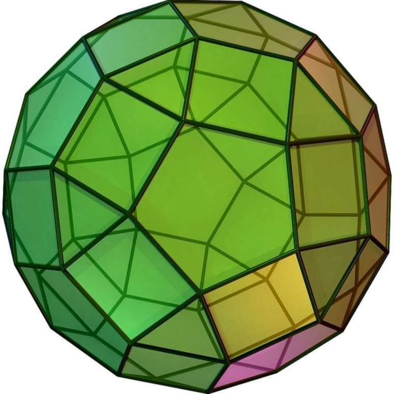 Rombicuboctaedro, um dos s&oacute;lidos descobertos por Arquimedes | Foto: Cortesia Cyp que POV-Ray