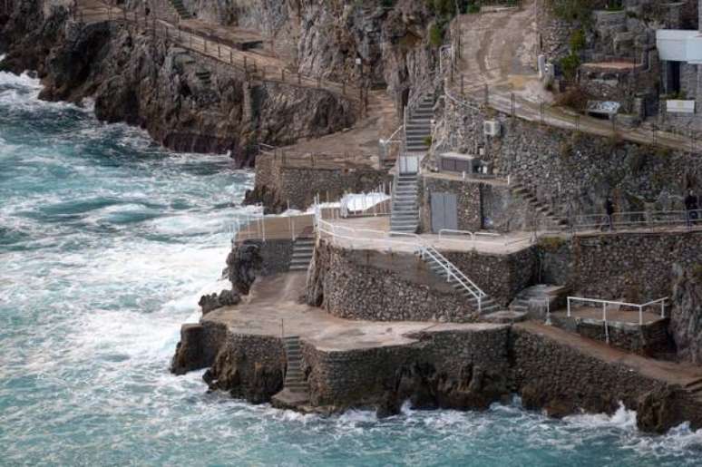 Local onde turista vêneta foi atingida por onda em Praiano, na Costa Amalfitana