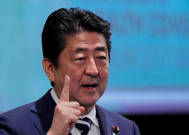 Primeiro-ministro do Japão, Shinzo Abe, durante fórum em Tóquio 14/12/2017   REUTERS/Kim Kyung-Hoon