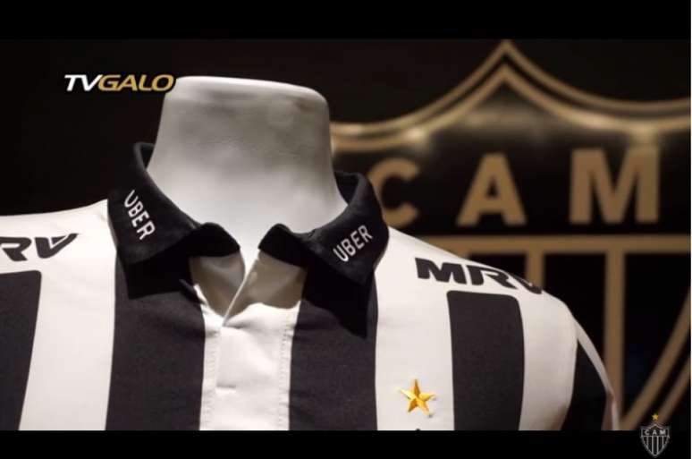 Camisa de jogo do Galo terá estampa da Uber na gola (Foto: Reprodução Site Oficial do Atlético-MG)