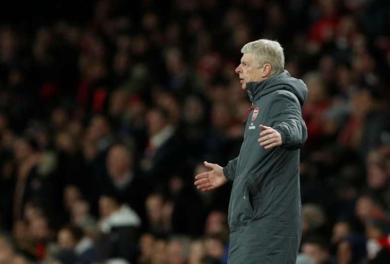Técnico do Arsenal, Arséne Wenger, durante partida contra o Chelsea pelo Campeonato Inglês
03/01/2018 Action Images via Reuters/John Sibley